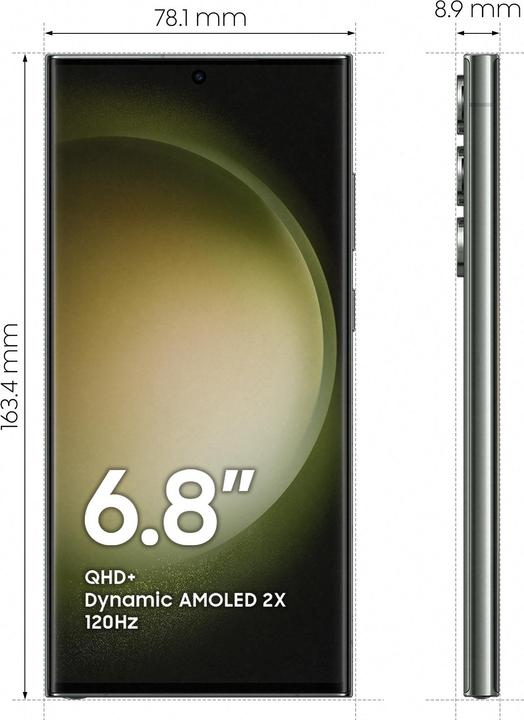 Produktbild Samsung Galaxy S23 Ultra (256 GB, Green, 6.80", SIM + eSIM, 200 Mpx, 5G)