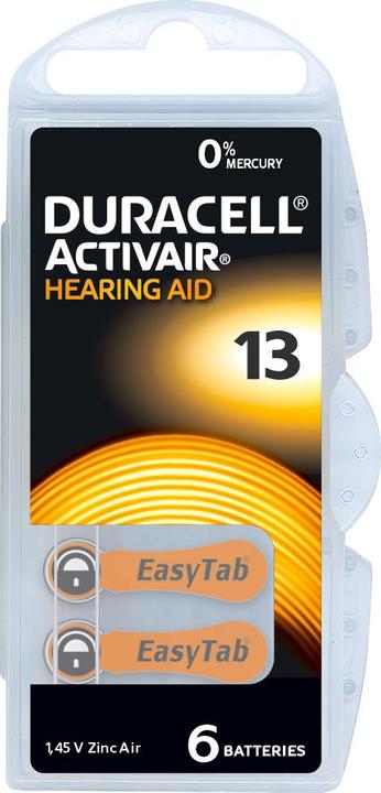 Actual product image Duracell Hearing aid battery Activair 13 (6 pcs., ZA13 GP, 290 mAh)