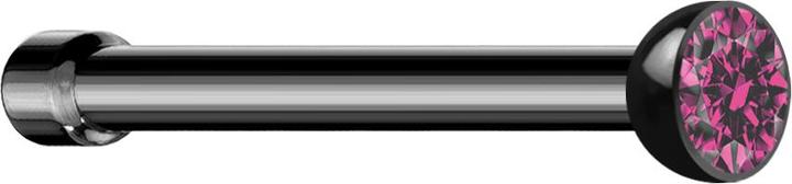 Immagine prodotto Star Piercing Nasenstecker gerade schwarz Halbkugel Kristall pink (senza ottone, Acciaio chirurgico 316L)