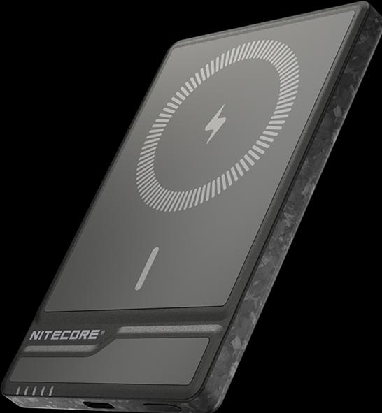 Actual product image Nitecore NW5000 Carbon Fibre Magnetic Wireless Powerbank (5000 mAh, 20 W)