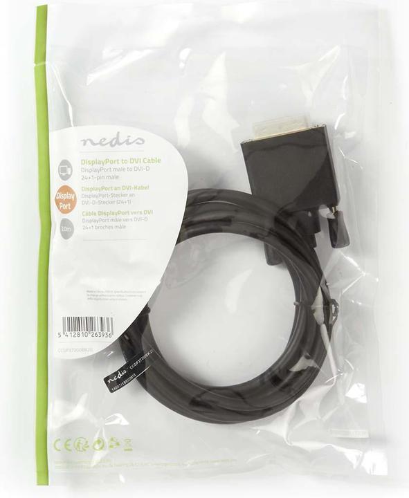 Produktbild Nedis Videokabel DVI-D (M) bis DisplayPort (M) (2 m, DisplayPort)