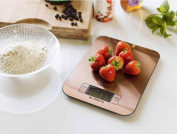 Actual product image Bestron AKS700CO Kitchen Scale Copper Worktop Square Electronic Kitchen Scale
