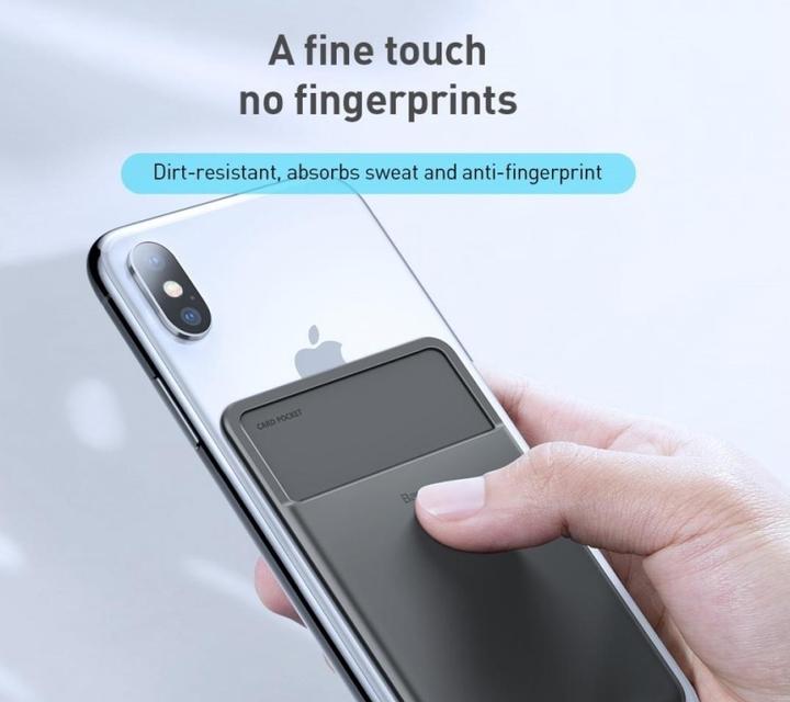 Actual product image Baseus back stick silicone card bag French grey (Universal)