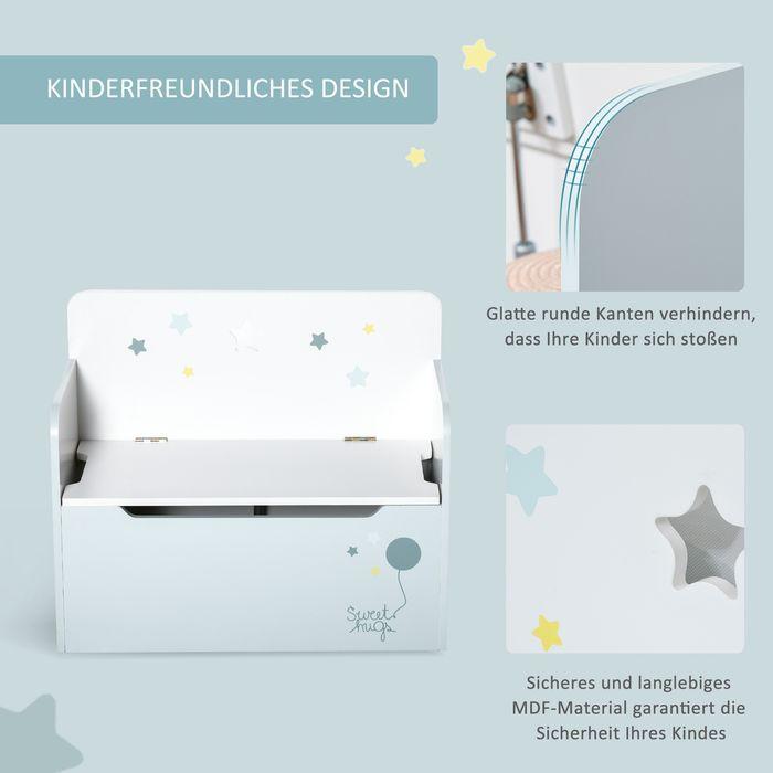 Produktbild Swisshandel24 Kindersitzbank mit Stauraum 2-in-1 Truhenbank Spielzeugkiste Aufbewahrungstruhe 3-6 Jahre Kindermöbe (Kindersitzgruppe)