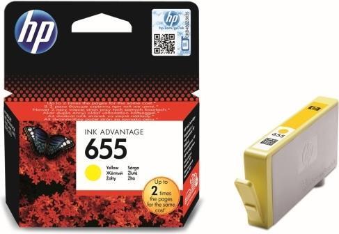 Actual product image HP 655 - Yellow - Original - Ink cartridge - for Deskjet Ink Advantage 4615 (Y)
