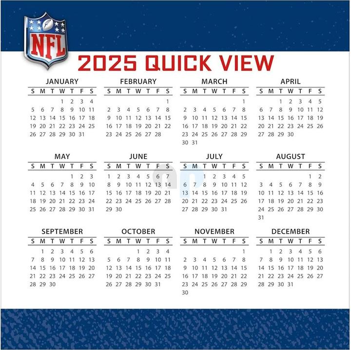 Nutritional values and ingredients NFL - All Team - Desk Calendar 2025 (Italian, Spanish, English, French, German)