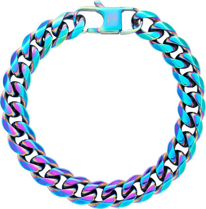 K12 - Iridescent Cuban Bracelet - 10.5 mm (21 cm, ohne Messing, Chirurgenstahl 316L)