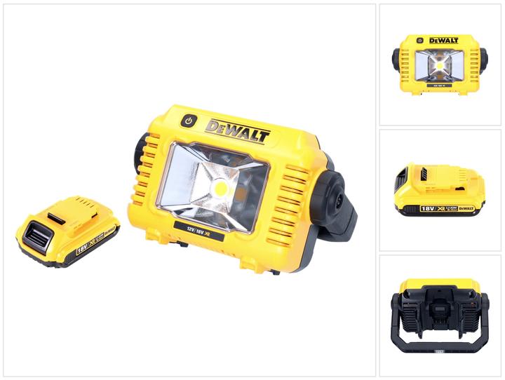 Actual product image DeWalt DCL 077 Rechargeable LED worklight 12 V 18 V 2000 lm IP54 + 1x rechargeable battery 2.0 Ah - (2000 lm)