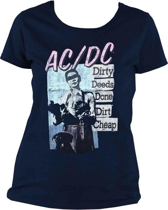 Immagine prodotto AC/DC Maglietta vintage da donna/ragazzo Dirty Deeds Dirt Cheap (Azioni sporche fatte a buon mercato) (M)
