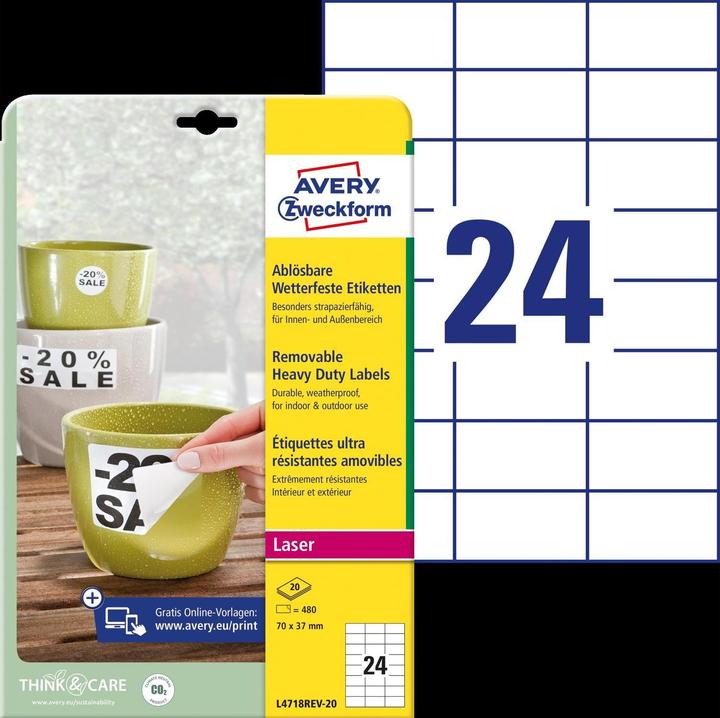 Actual product image Avery Weatherproof labels