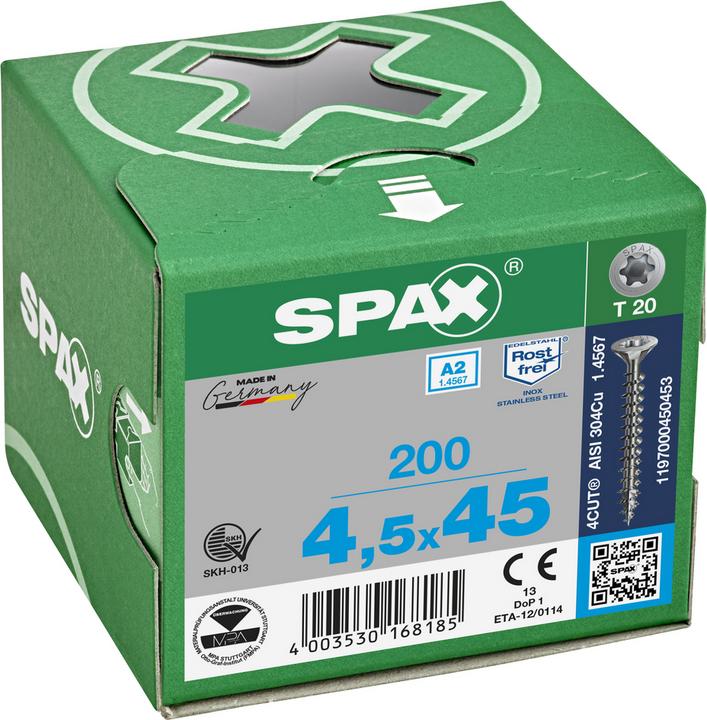 Actual product image Spax Chipboard screws SK, T20 4,5x45 mm (200 Screws per piece)