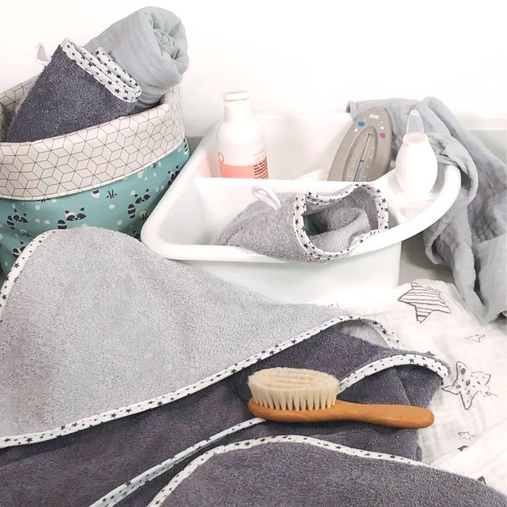 Produktbild Baby-Waschlappen & Waschhandschuhe Waschhandschuh 10er Pack - Sterne - Grau