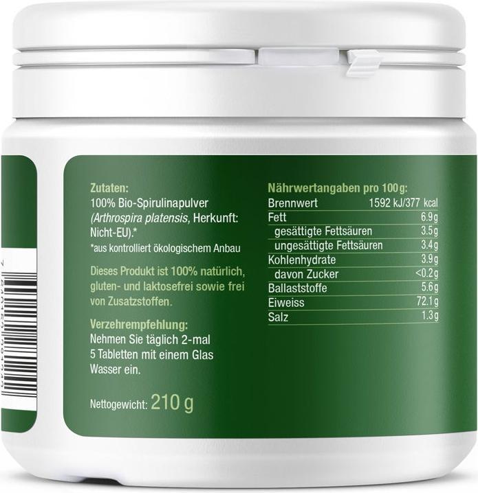 Produktbild Effective Nature Bio Spirulina (420 Stück, Tabletten, 210 g)