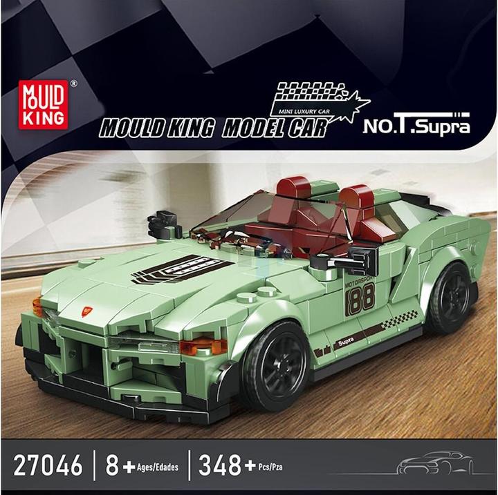 Actual product image Mould King 27046 Mini Luxury Car No. T. Supra (348 parts)