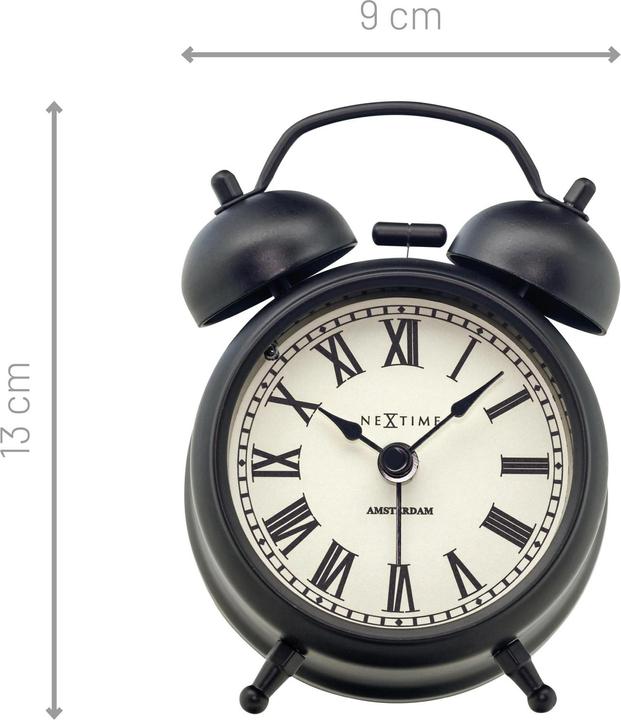 Produktbild Nextime Klassischer Wecker Amsterdam klein Schwarz/ Weiss
