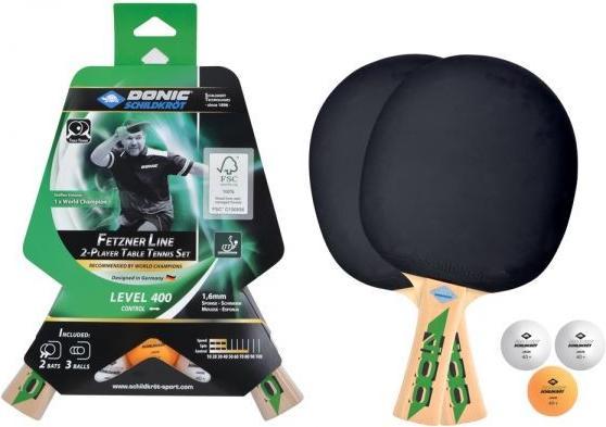 Produktbild Donic Schildkröt SCHILDKRÖT Tischtennis Set "Fetzner 400 FSC" Set bestehend aus: 2 Tischtennisschläger Fetzner 400