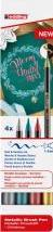 Produktbild Edding Filzstift Brushpen 4er Set (Gold, Silber, metallic-rot, Metallic-Grün, 4 x)