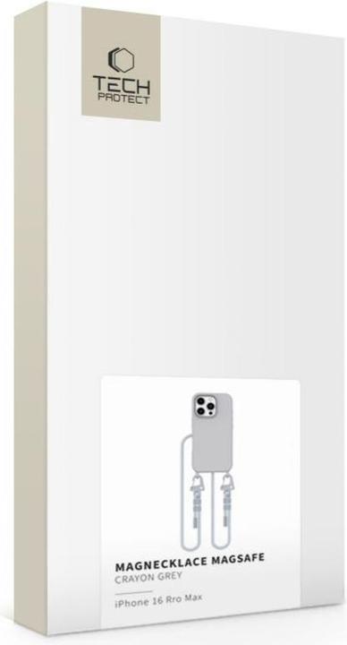 Immagine prodotto Tech-Protect MagNecklace Custodia MagSafe con cordino per iPhone 16 Pro Max - Grigio (Apple iPhone 16 Pro Max)