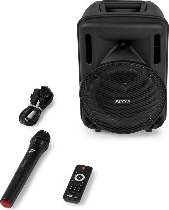 Image du produit Fenton Speaker Bluetooth - FT08LED MK2 karaoke box met LEDâ€™s, accu en microfoon - Voor (Actif)