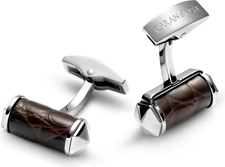 Immagine prodotto Caran d'Ache Boutons de manchette Alligator brun acier inox (Acciaio inox)