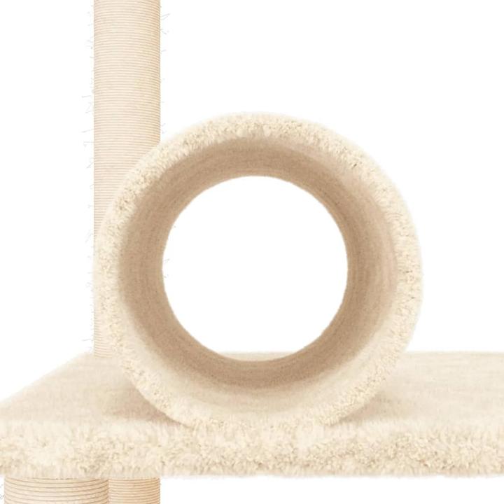 Immagine prodotto VidaXL Kratzbaum mit Sisal-Kratzsäulen Creme 136 cm,Farbe (136 cm, Crema)