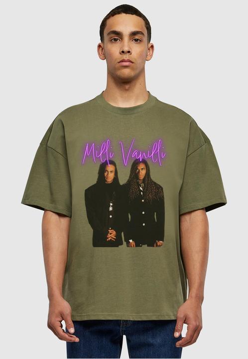 Produktbild Merchcode Milli Vanilli - Band Picture Neon Ultra Heavy Tee - 131259 (L)