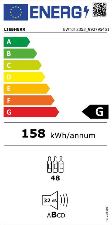 Energie-Label Liebherr EWTdf 2353-21 Weinkühler Integriert 48 Flasche(n)