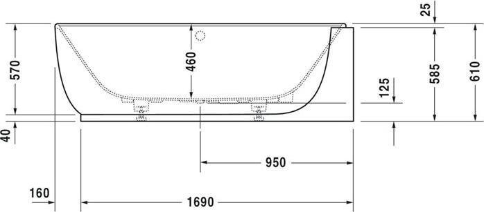 Produktbild Duravit Whirlwanne LUV 1850x950mm Ecke re 2 RS weiss Air-System (2 Pers.)