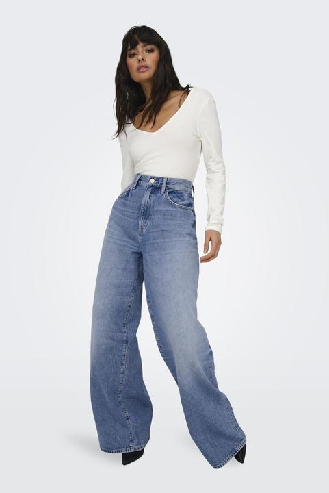 Actual product image Only Wide leg cut High waist jeans Wide cut jeans (28)