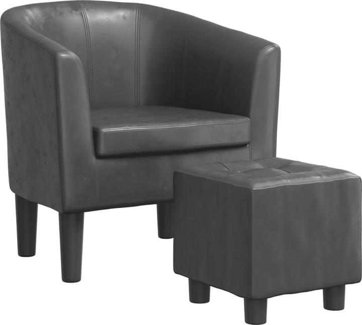 Image du produit VidaXL Clubsessel mit Fusshocker Grau Kunstleder,Farbe
