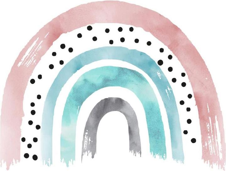 Produktbild Trenddeko Regenbogen Watercolor rosé, türkis (105 x 80 cm)