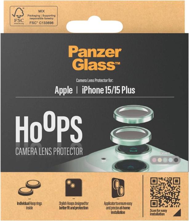 Image du produit PanzerGlass Hoops Camera Lens Protector (1 pièce(s), Apple iPhone 15, Apple iPhone 15 Plus)