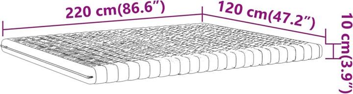 Actual product image VidaXL Schaumstoffmatratze 120 x 220 cm 7-Zonen Härtegrad 20 ILD (120 x 220 cm, Foam core)