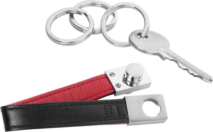 Produktbild Troika TWISTER RED PEPPER Schlüsselhalter Lederschlaufe, schwarz/rot