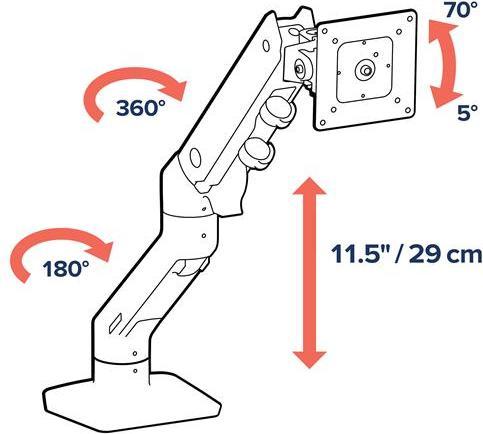 Produktbild Ergotron HX Monitor Arm mit patentierter CF-Technologie (Tisch, 49")