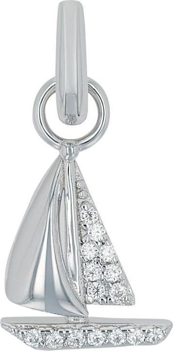 Amor Charms für Damen, 925 Sterling Silber, Zirkonia synth. | Boot (Silber 925)