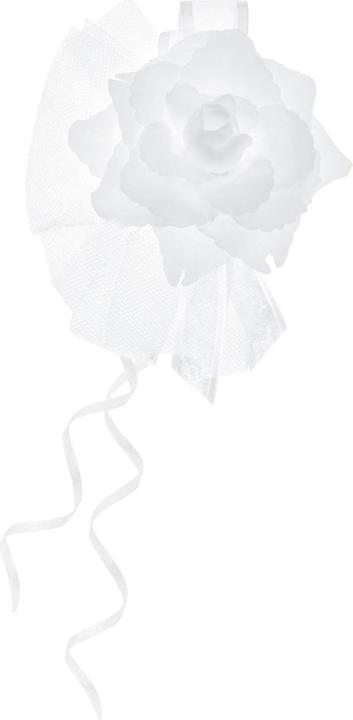 Produktbild Partydeco Partyaccessoire Autodekoration Rose 14 cm, 4 Stk, Weiss