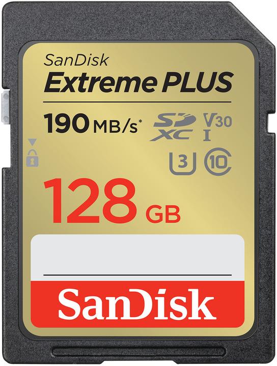Image du produit SanDisk Extreme Plus (128 Go, SDXC, U3, UHS-I)