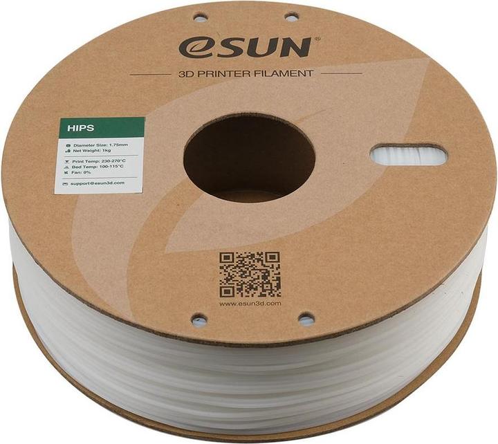 Immagine prodotto eSUN Filamento naturale HIPS 1,75mm 1Kg (INGRESSI, 1.75 mm, 1000 g, Bianco)