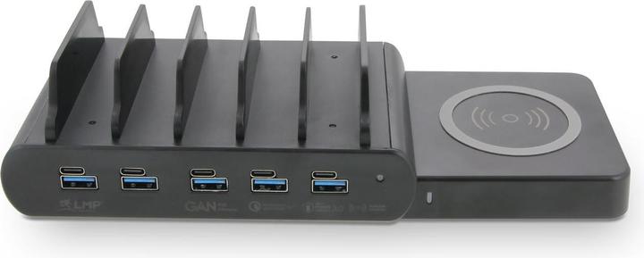 Produktbild LMP DuoCharge 5+1 Port KC, GaN charging station Qi2 (150 W)