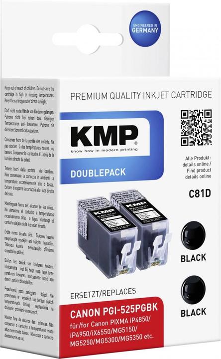 Image du produit KMP Cartouche d'encre C81D sw DP compatible avec le Canon PGI-525 PGBK (CF)