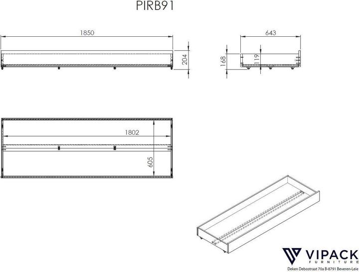 Image du produit Vipack Lit de pavillon Scott avec tiroir de rangement inclus (180 x 200 cm)