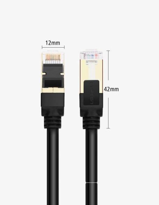 Image du produit Ugreen NW107 Câble réseau rond Ethernet RJ45, Cat.7, STP, 2m (Noir) (UTP, CAT7, 2 m)