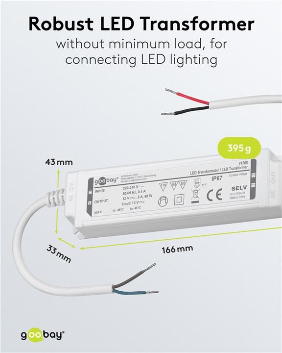 Produktbild Goobay LED-Trafo 12 V DC, 60 W, IP67