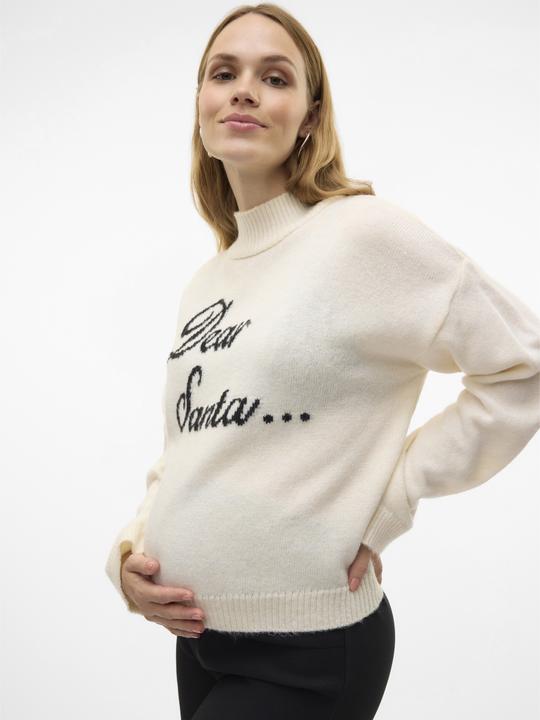 Produktbild Mamalicious Normal geschnitten Hoch geschlossen Gerippte Ärmelbündchen Raglan-Ärmel Tragetasche Strickpullover (M)