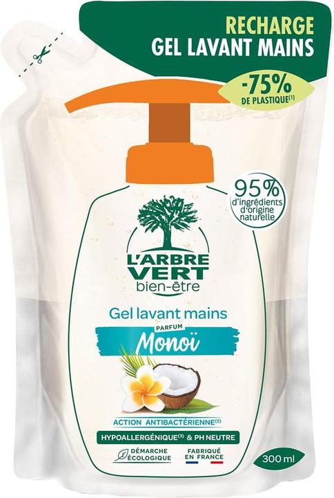 Produktbild L'arbre vert Nachfüllbeutel ökologische Handseife Monoï (Handseife Nachfüllpackung, 300 ml)