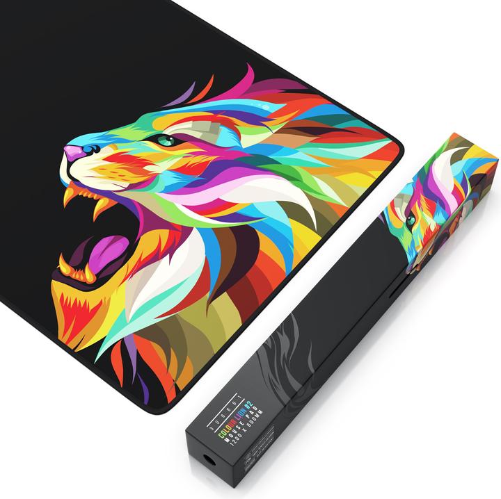 Produktbild Titanwolf Gaming Mauspad, XXXL Speed Mausmatte 1200 x 600 mm, Geschwindigkeit & Präzision, Colour Lion 2 (XXL)