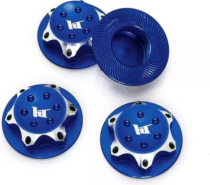 Hobbytech Dadi ruota in alluminio 17 mm blu, 4 pezzi, 1:8
