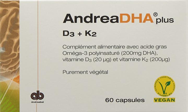 Produktbild Andreabal plus Omega-3 Vitamin D3 + Vitamin K2 (60 Stück, Kapseln, 500 g)