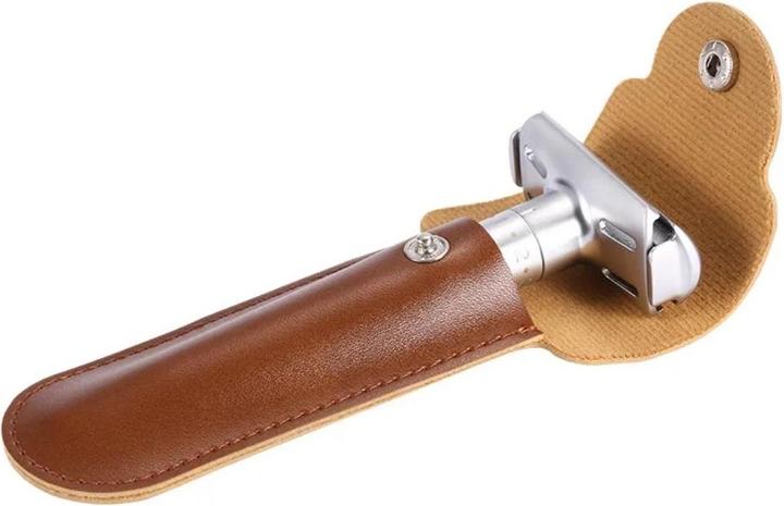 Actual product image From Alfred Leather case for safety razor
